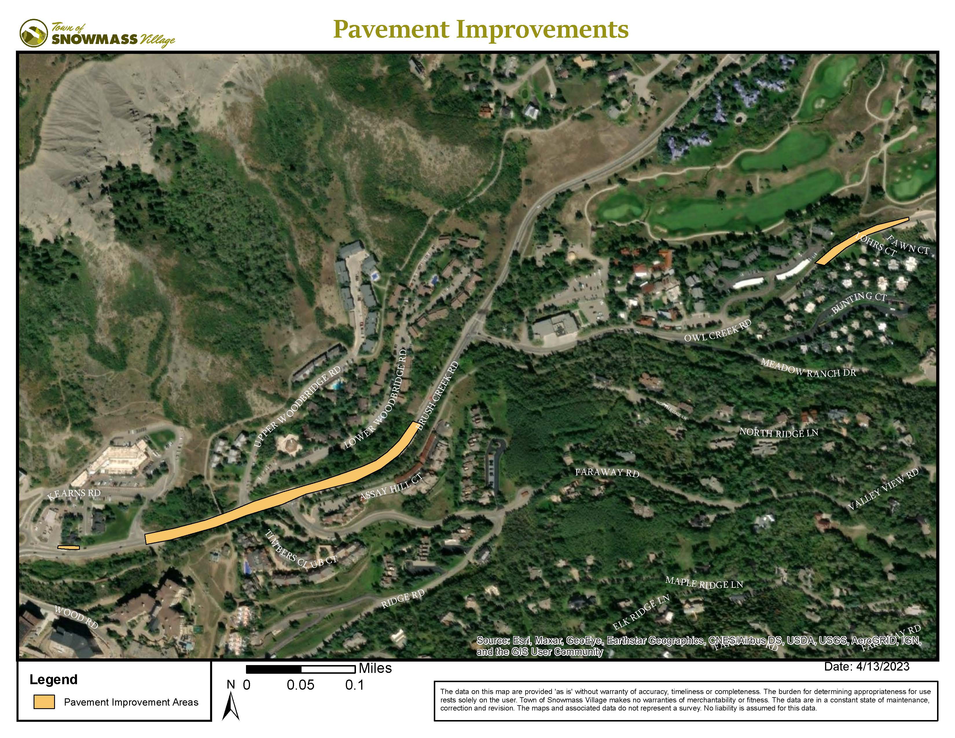 April 2023 Pavement Improvement Map